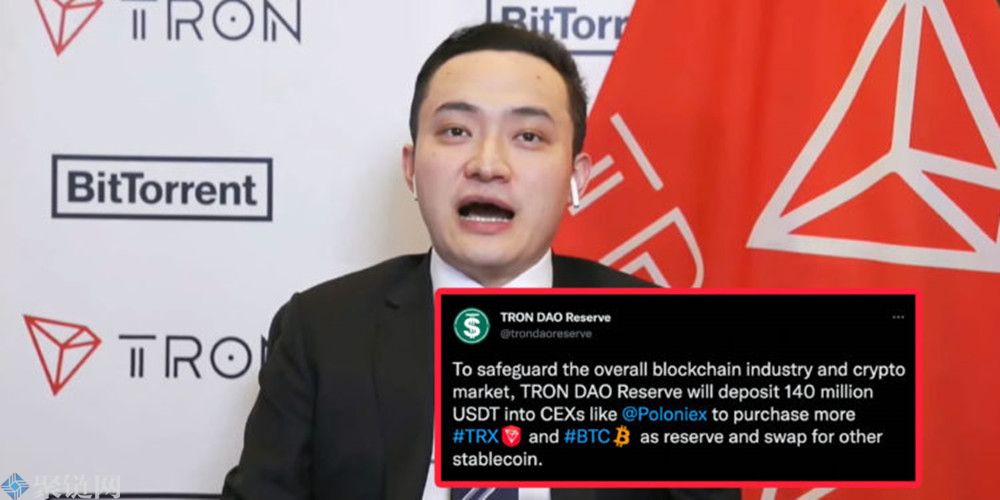 孙宇晨旗下波场联合储备向交易所灌入1.4亿枚USDT，并预备再购入TRX和BTC
