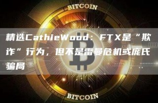 精选CathibWood：FT是“欺诈”行为，但不是雷曼危机或庞氏骗局