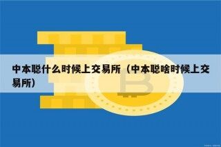 中本聪什么时候上交易所（中本聪啥时候上交易所）