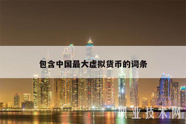 包含中国最大虚拟货币的词条-第1张图片-欧意易下载